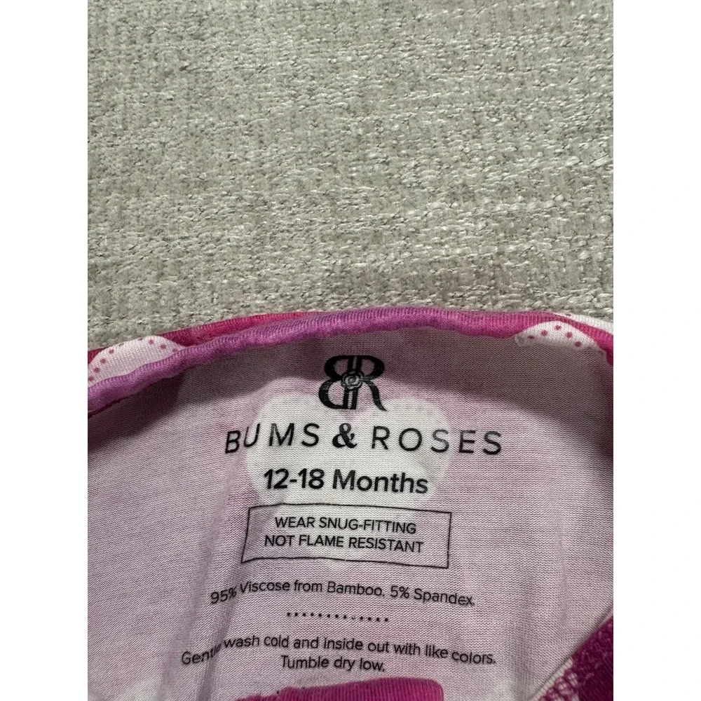 Bums And Roses Pink Crush Valentines Hearts Pajama Bamboo Zippy 12-18 Months